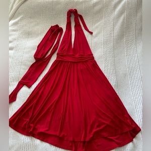 Red Halter/Backless Party dress (size Large)